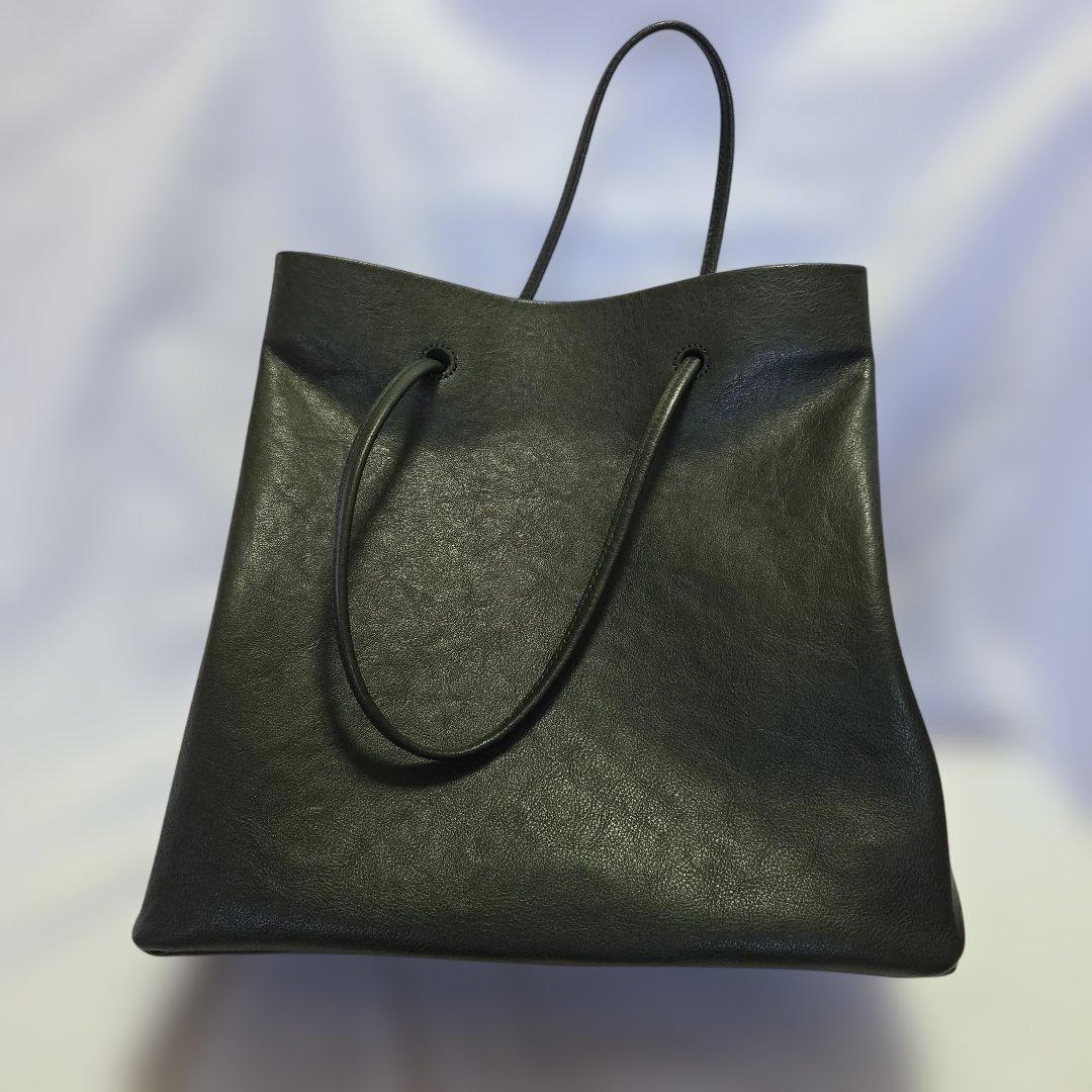 大人革袋 Makuake 本革 トート 職人手作り グリーン 新進工房 - メルカリ