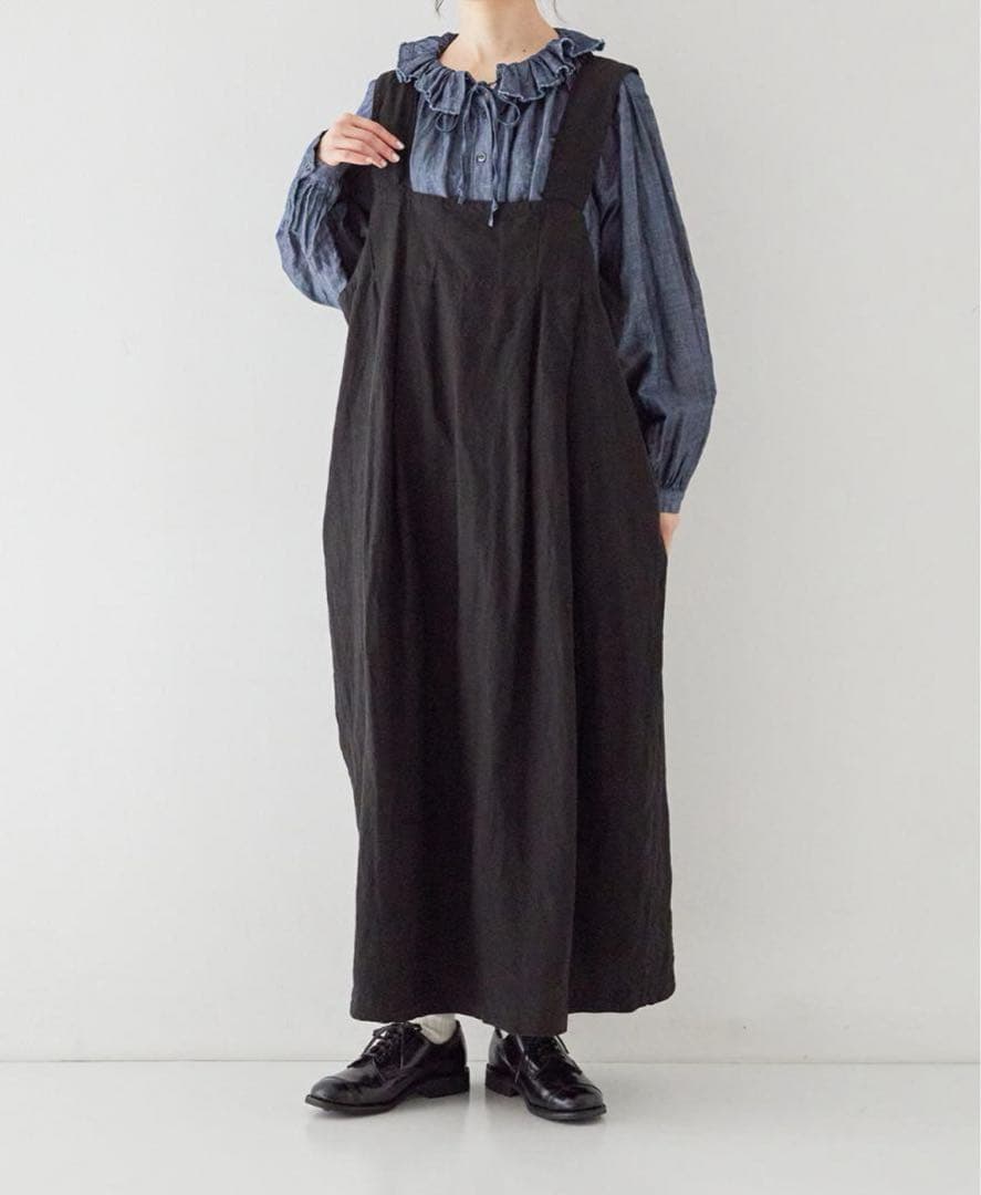 未使用 nest Robe ブラックリネンボックス吊りワンピース - メルカリ