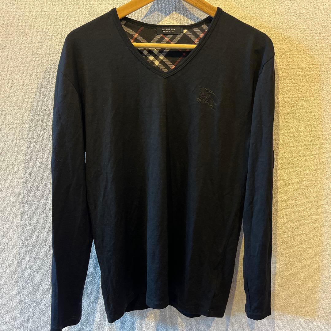 BURBERRY BLACK LABEL ウール Vネック 長袖 黒 サイズ3 - メルカリ