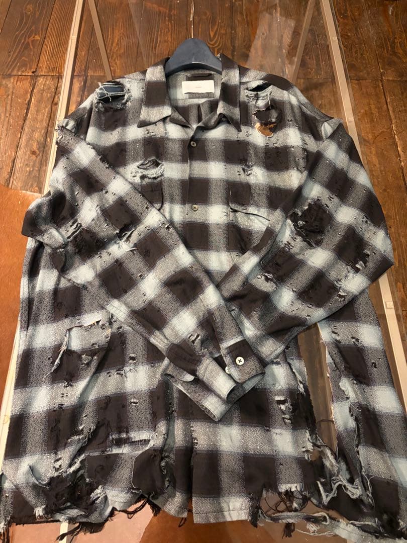 23ss sugarhill クラッシュ加工 オンブレチェックシャツ - メルカリ