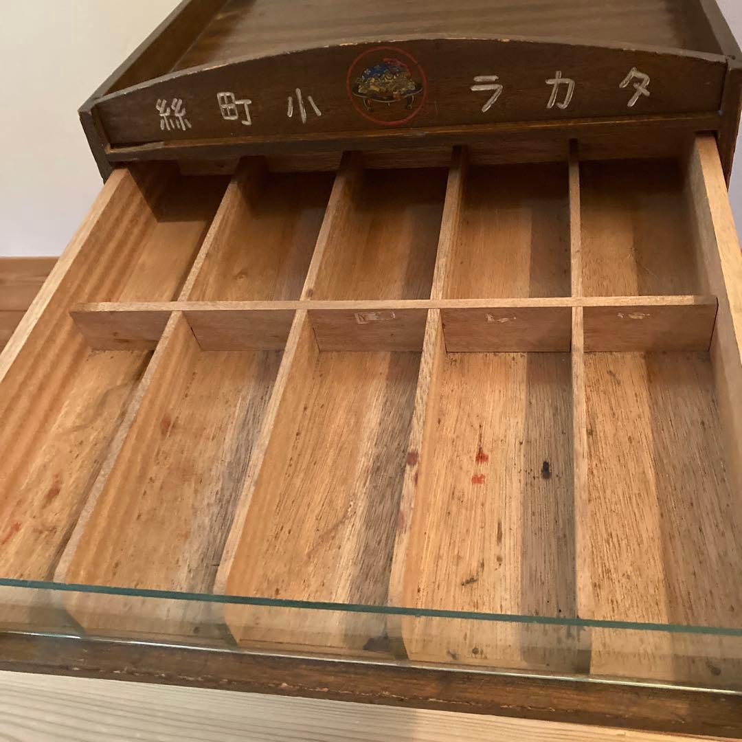 手芸店 什器 木製引き出し収納 ￼骨董市