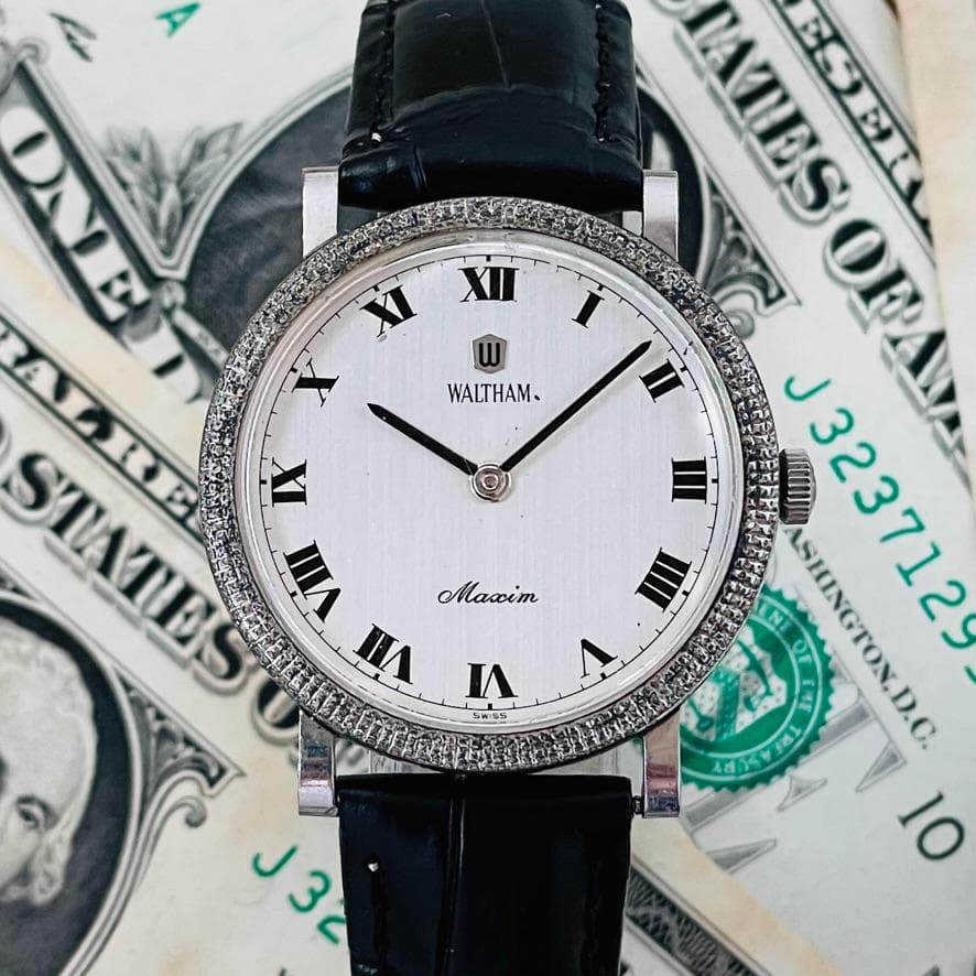希少】SV925ウォルサム マキシム ダイヤベゼル 腕時計 腕時計メンズ