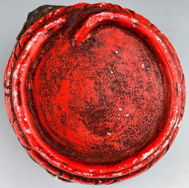 希少】隅田焼 高浮彫人物立体造形焼物 明治期 ボウル トレイ 深皿 井上