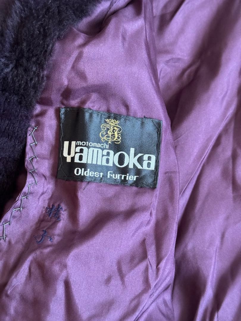 YAMAOKA セミロングコート シェアードヌートリア オーバーサイズ 紫