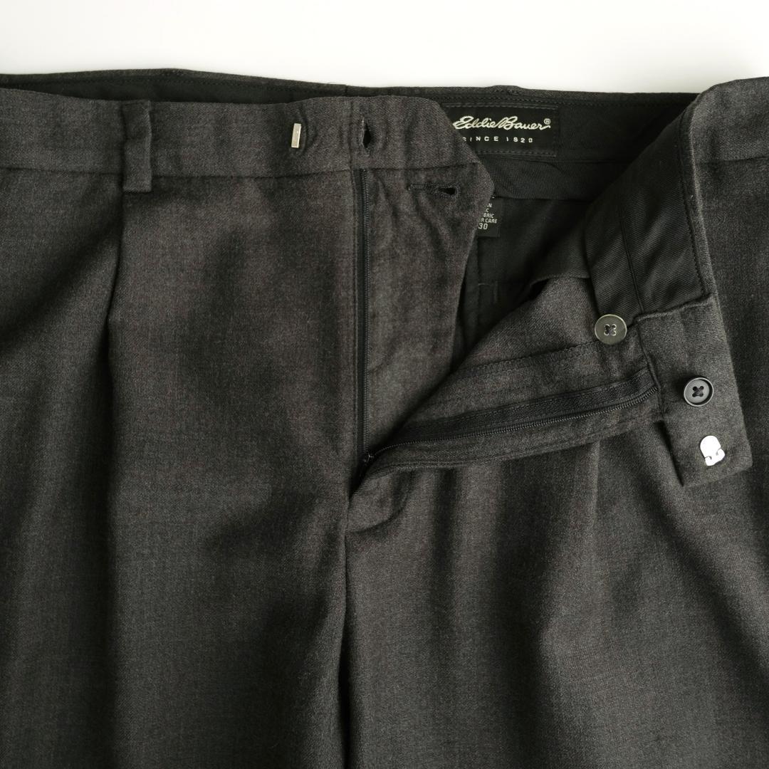 Eddie Bauer 90s ワンタックスラックス チャコール 34×30