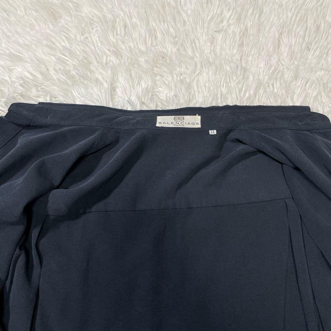 美品 バレンシアガ スポーツ 長袖 シャツ ネイビー 大きいサイズ