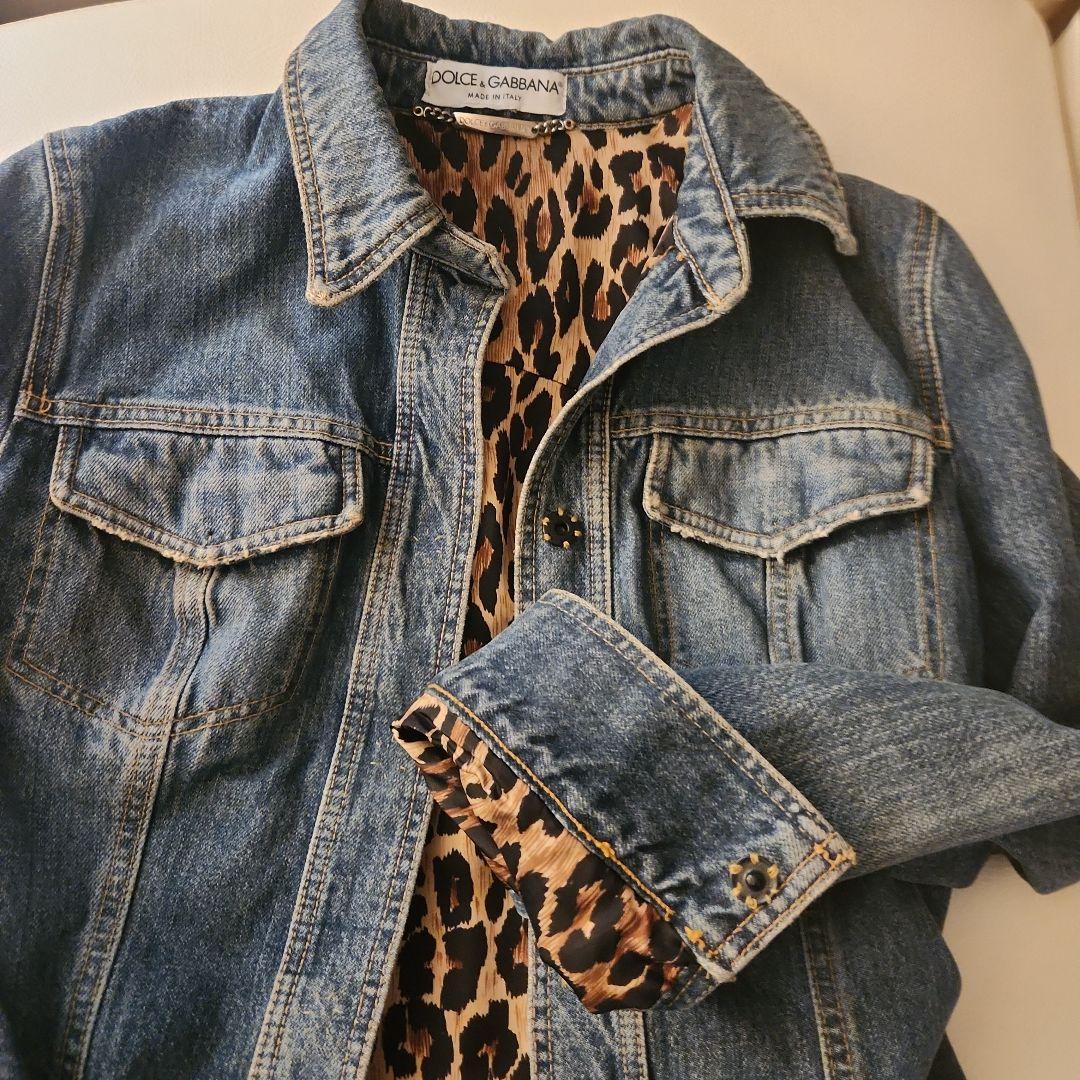 DOLCE&GABBANA レオパード裏地 Gジャン デニムジャケット38 - メルカリ