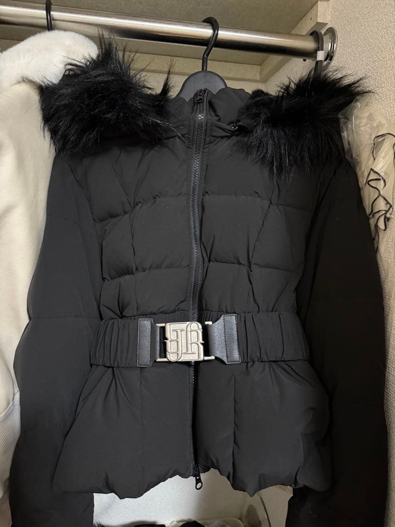 GYDA ブラック ベルト付きダウンジャケット GYDA（ジェイダ） ダウンコート ダウンジャケット GDベルト付き