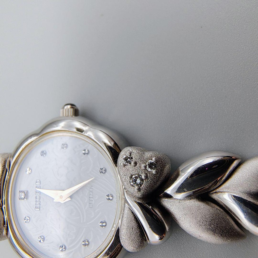 シチズン EXCEED エクシード sv925 銀製 7p ダイヤ 腕時計 稼働 - メルカリ