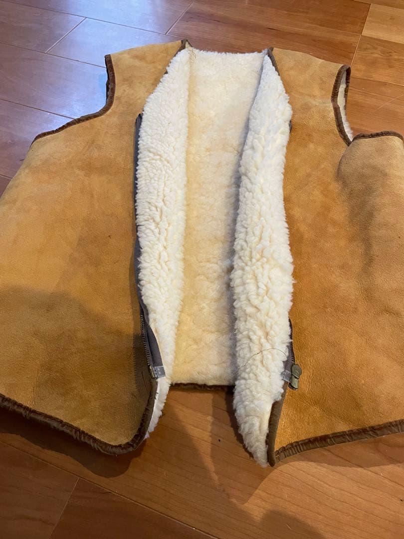ヴィンテージ ムートン ボア ベスト 70s 80s レザー ファー - メルカリ