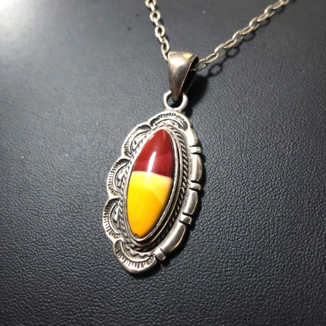 Vintage NAVAJO Silver Stone Necklace 925