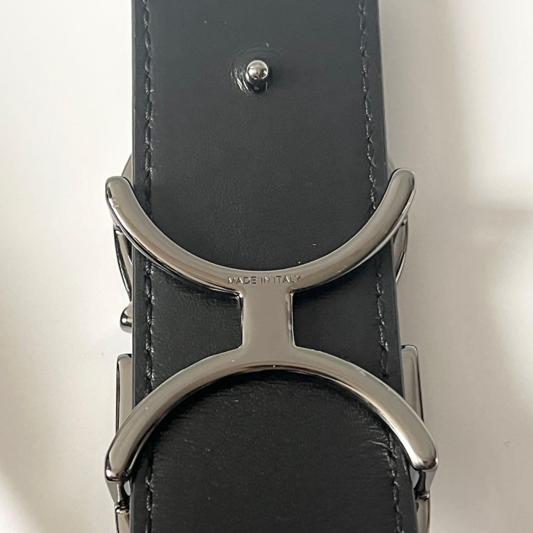 ディオール ベルト オブリーク ギャラクシー CDロゴ レザー 黒 85/34