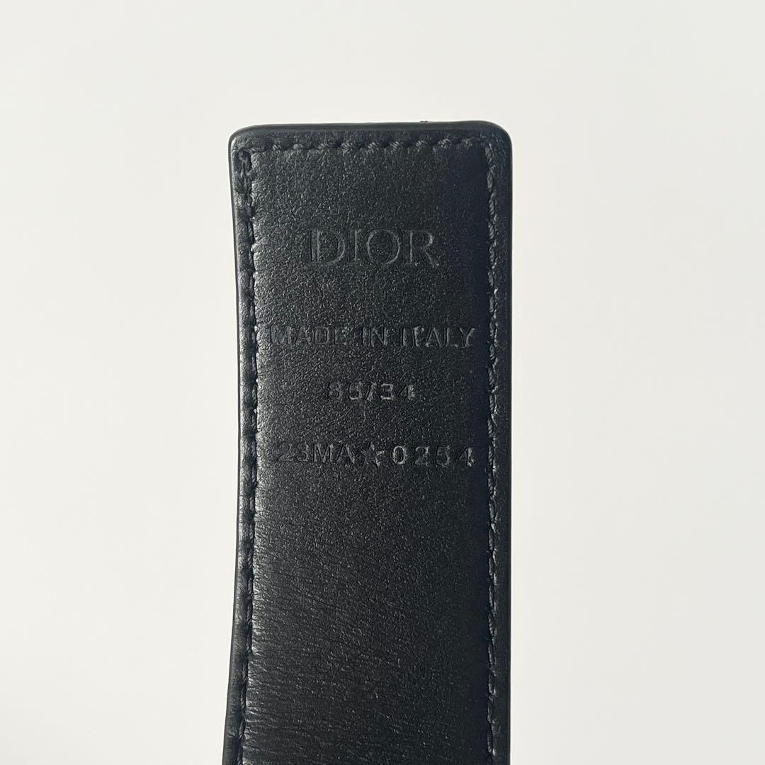 ディオール ベルト オブリーク ギャラクシー CDロゴ レザー 黒 85/34