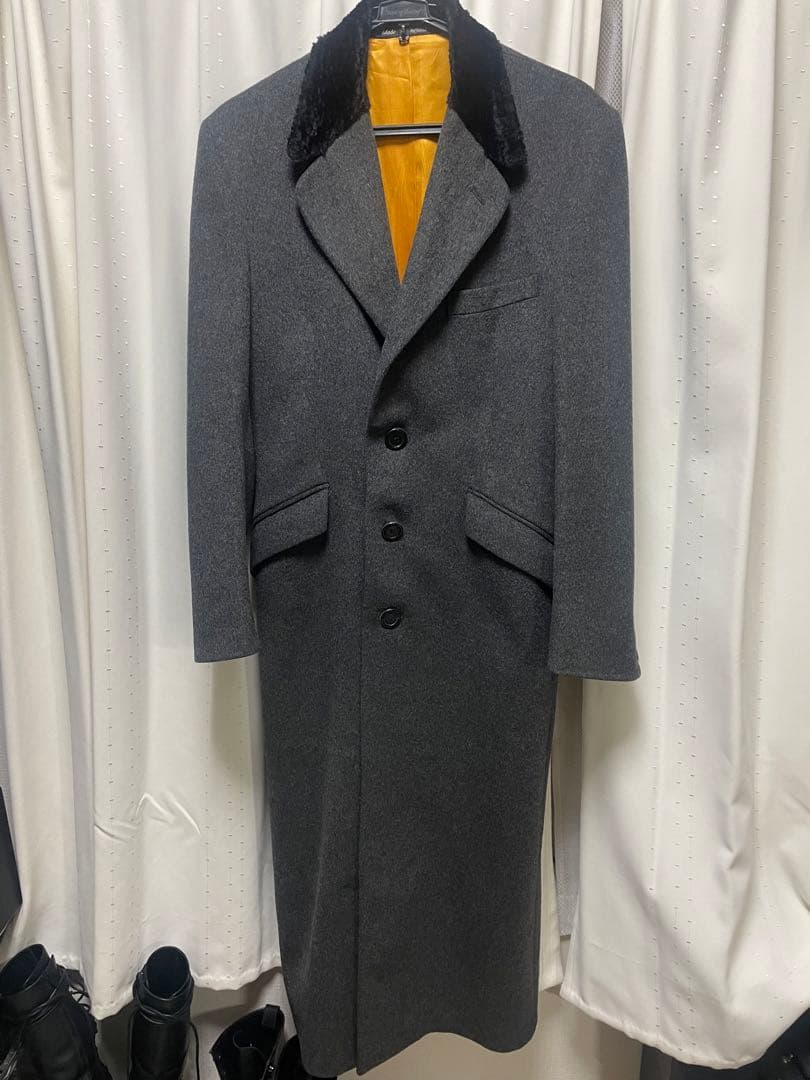Ozwald Boateng スーパーロングコート AMBIDEX Store 〇ウールメルトン Vネックロングコート(F クロ): iki