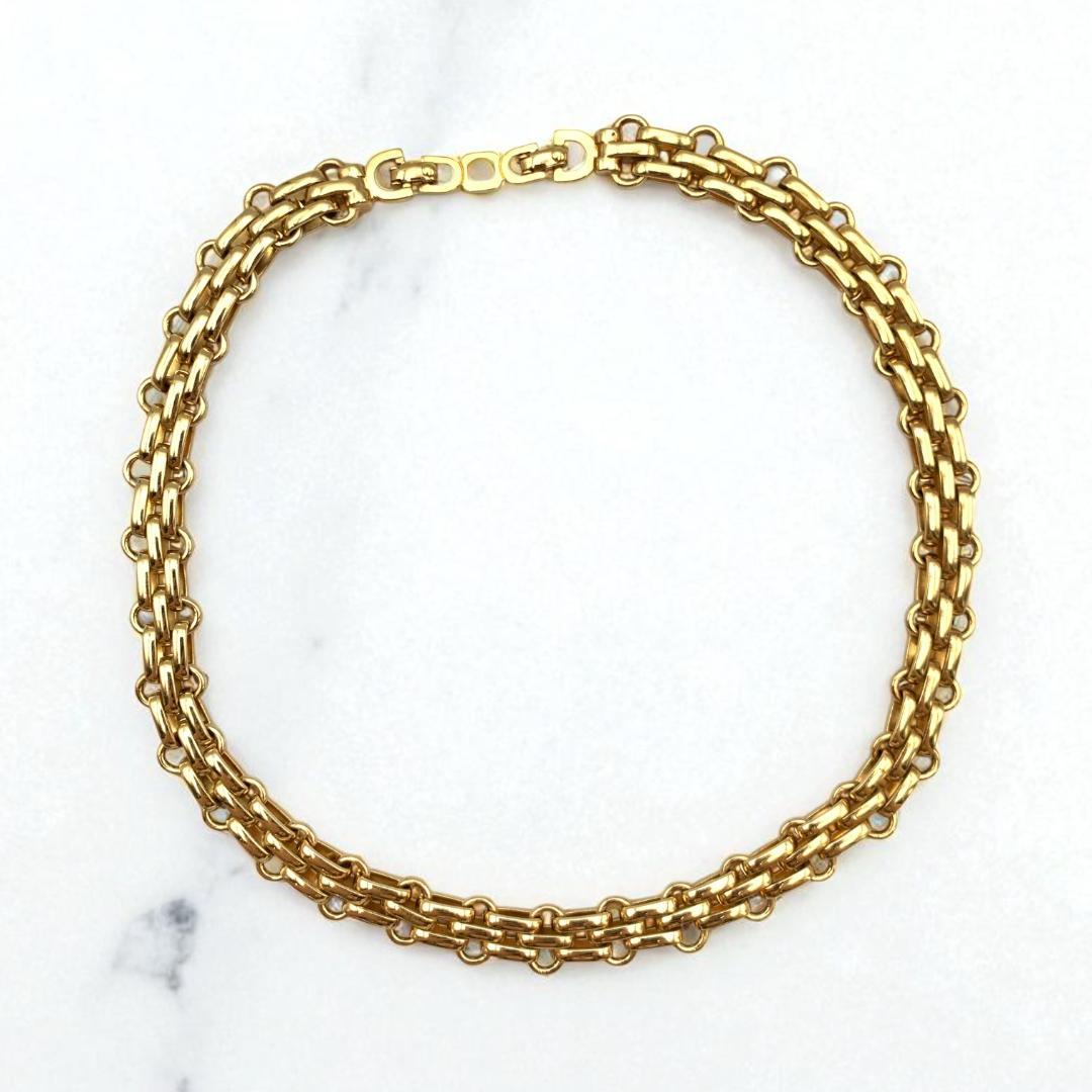 クリスチャンディオール　ゴールド ネックレス　メンズ Christian Dior クリスチャンディオール ネックレス CDロゴ ゴールド