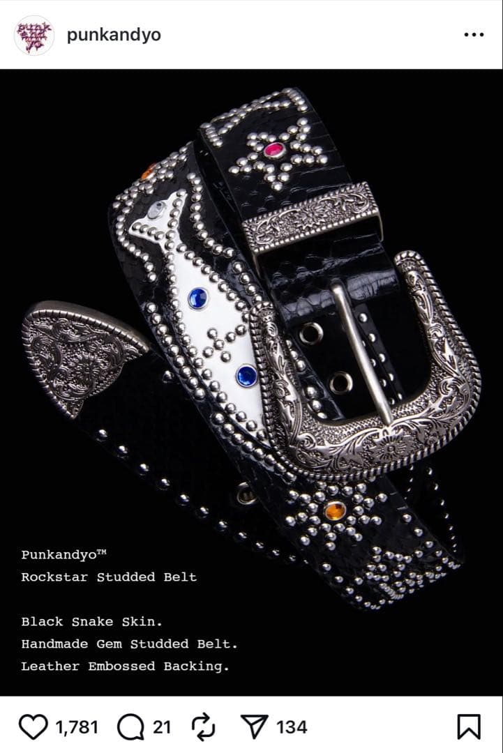 Punkandyo Rockstar Studded Belt - メルカリ