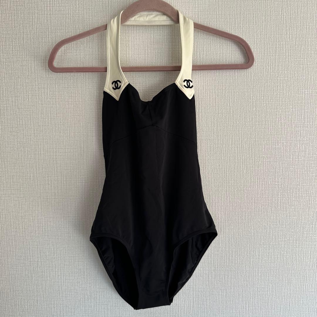 希少 ヴィンテージ CHANEL 未使用　ワンピース水着 40 希少 ヴィンテージ CHANEL 未使用 ワンピース水着 40 - メルカリ