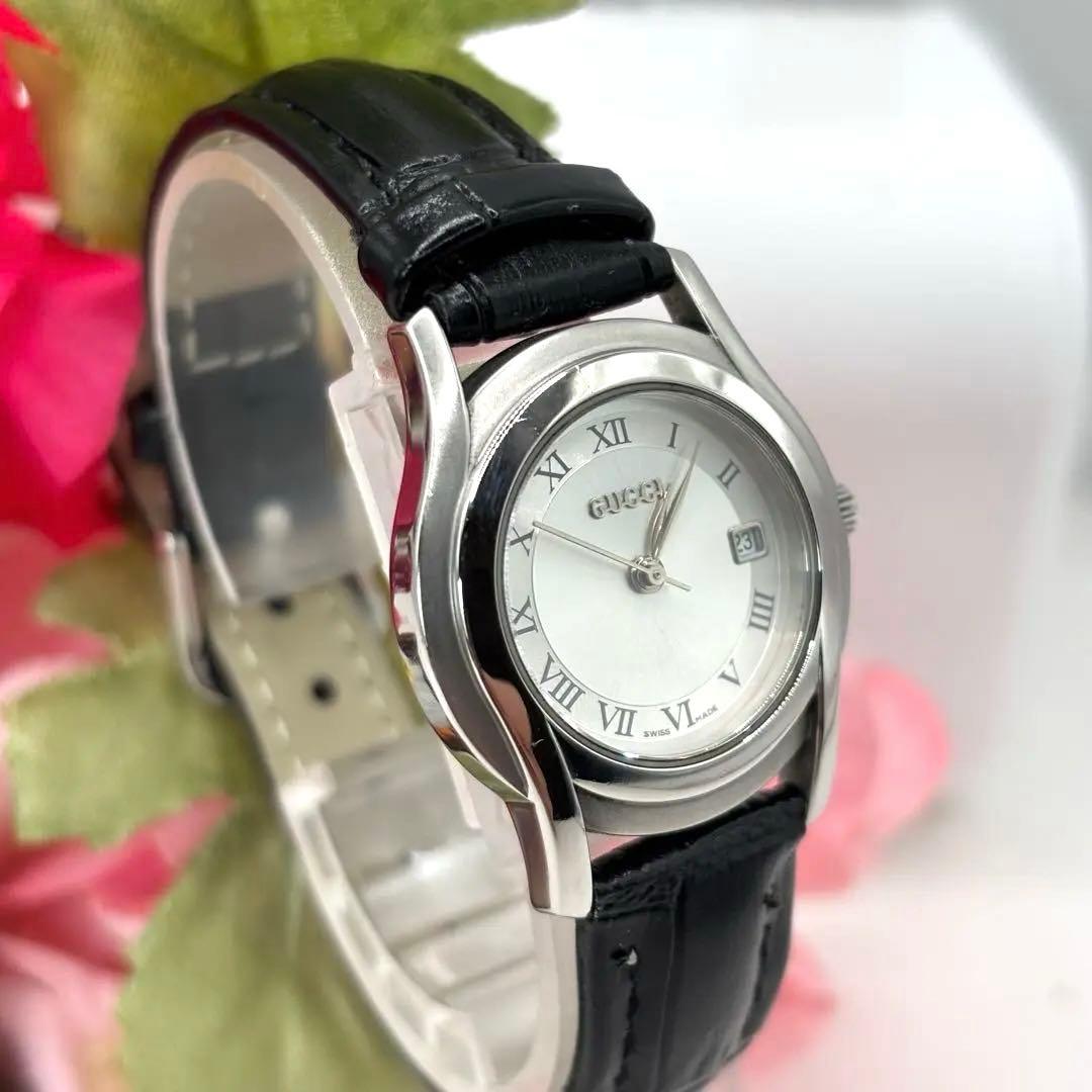稼働品☆ベルト新品 GUCCIグッチ 5500L レディース腕時計 - メルカリ