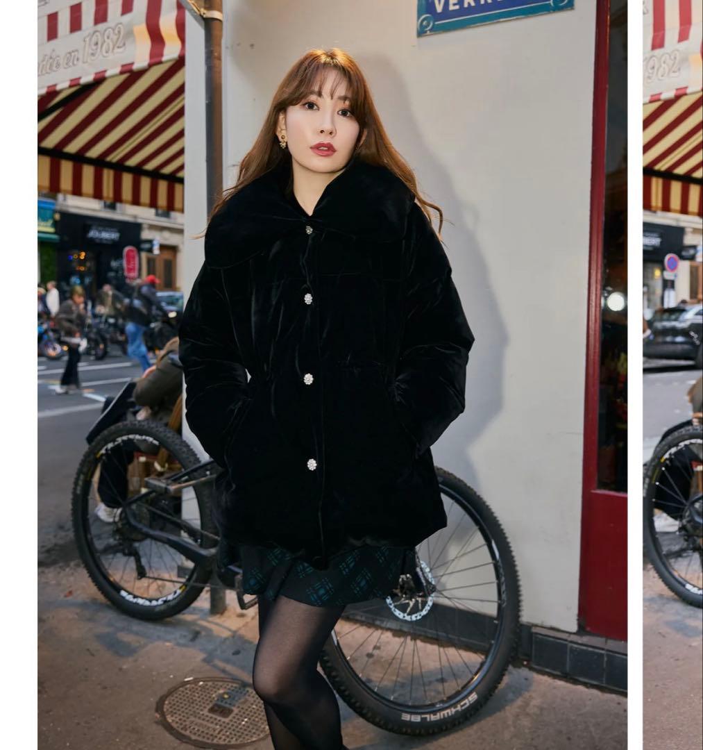 herlipto Bijou-Button Velour Down Jacket - メルカリ