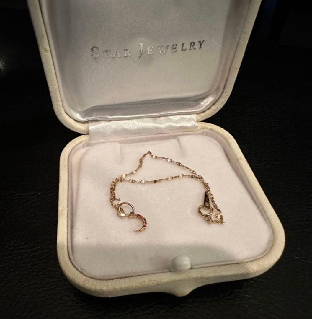 STAR JEWELRY 月のチャーム付 ゴールド ブレスレット