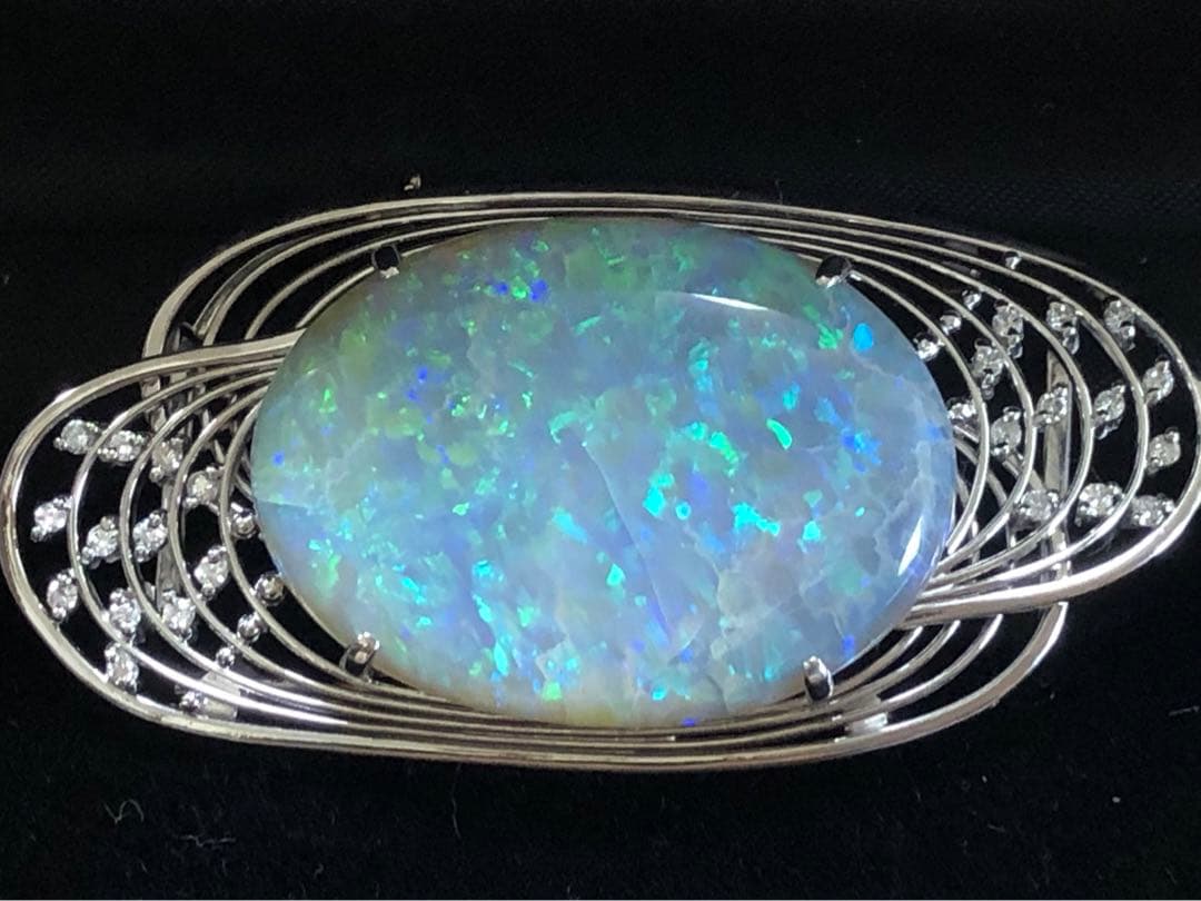 pt900超大オパール帯留ブローチ pt900超大オパール帯留ブローチ