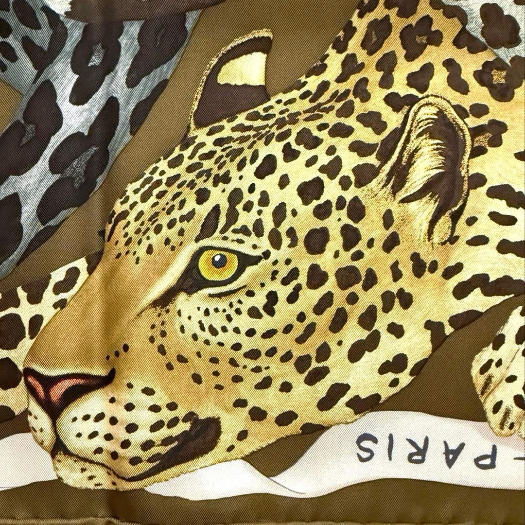 新品未使用 ヒョウ柄 エルメス シルクスカーフ カレ90 レイジー