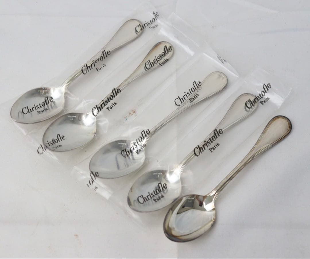 クリストフル　CHRISTOFLE パール　コーヒースプーン　5本セット コーヒースプーン シルバーコーティング