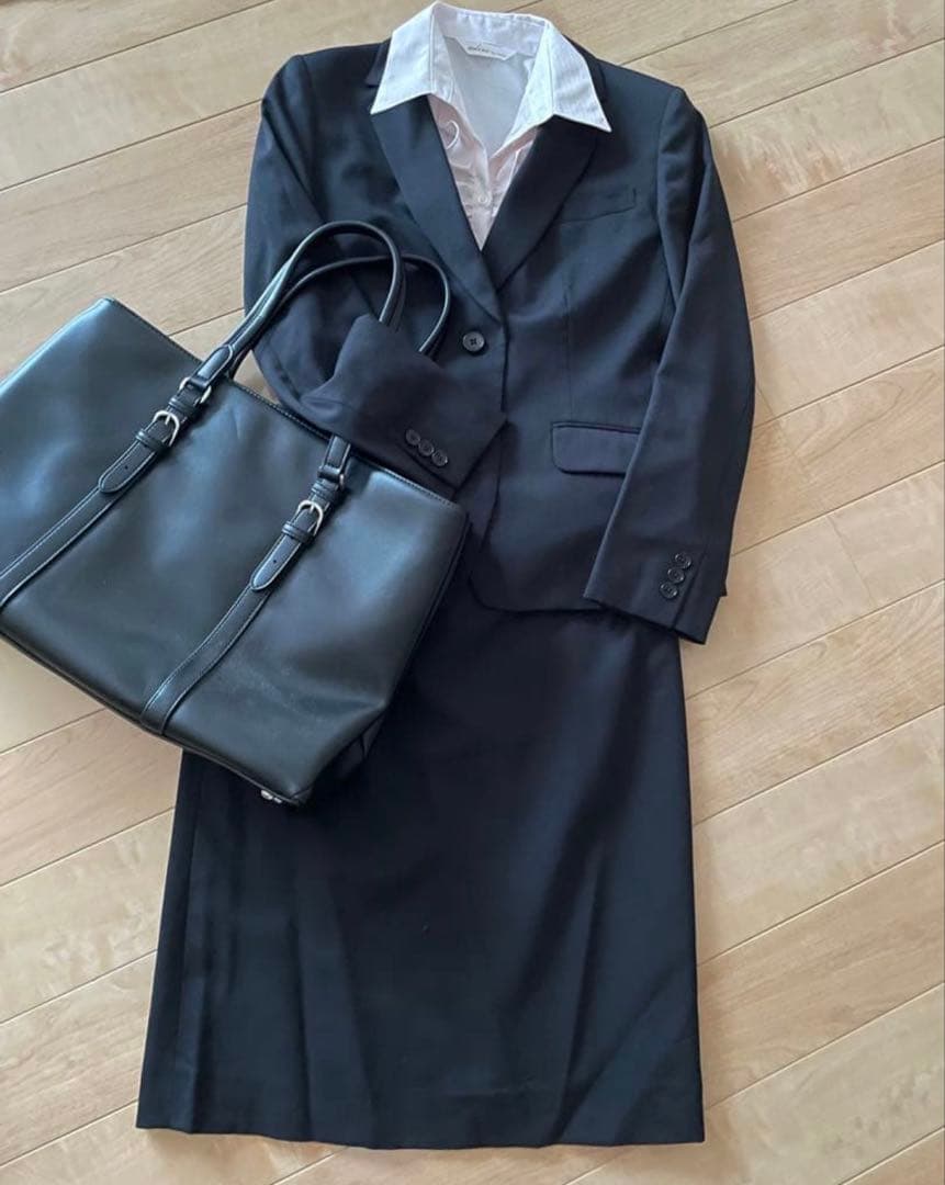 リクルートスーツセット ブラック 9号 洋服の青山Nライン 鞄除く