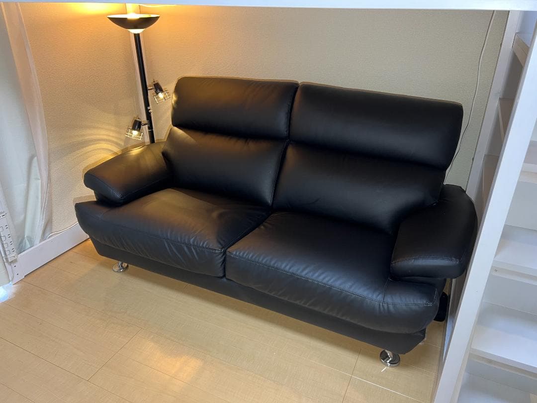 タカシマヤ様用】2人掛けソファ(Nシールド A13 BK)ニトリ【引取り専用