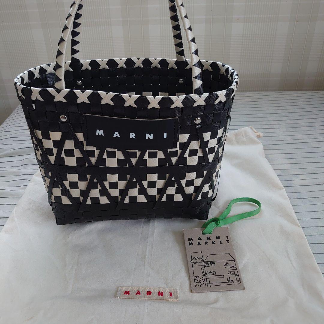 MARNI チェック柄 かごバッグ 中型 - メルカリ
