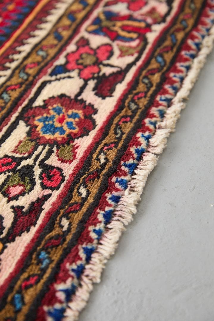 ヴィンテージラグ ペルシャ絨毯 トライバルラグ（157×105cm）赤 青 黃