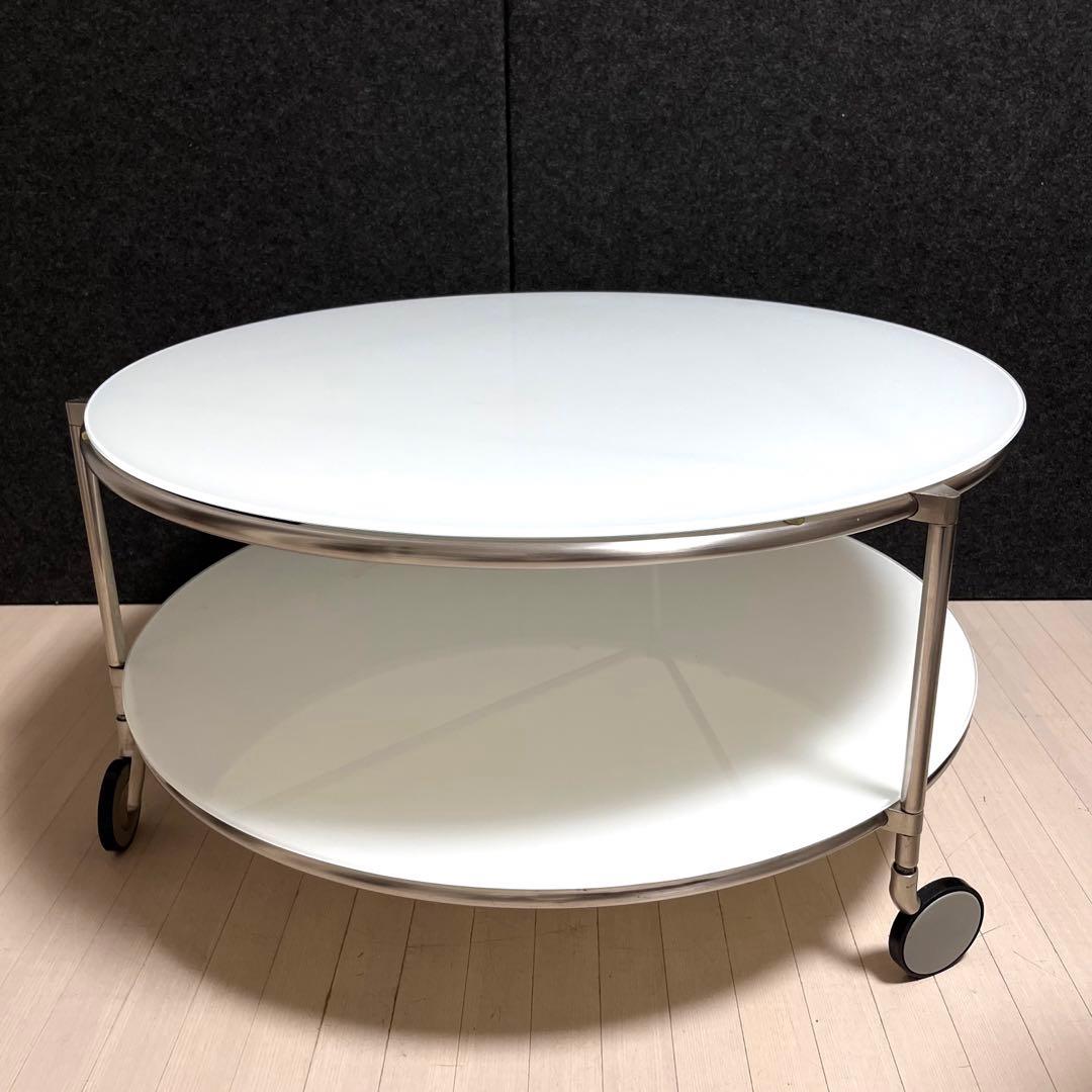 イケア STRIND ストリンド ガラステーブル 円形テーブル ローテーブル