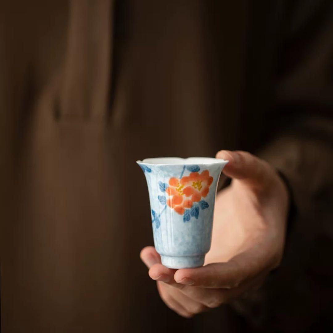 花柄陶器カップ チェコスロバキア製 Haas & Czjzek H&C マーガレット 花柄 コーヒー