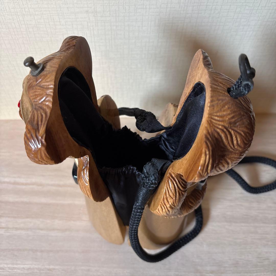 ティミーウッズ 木製 熊夫人のショルダーバッグ ヴィンテージ パーティ