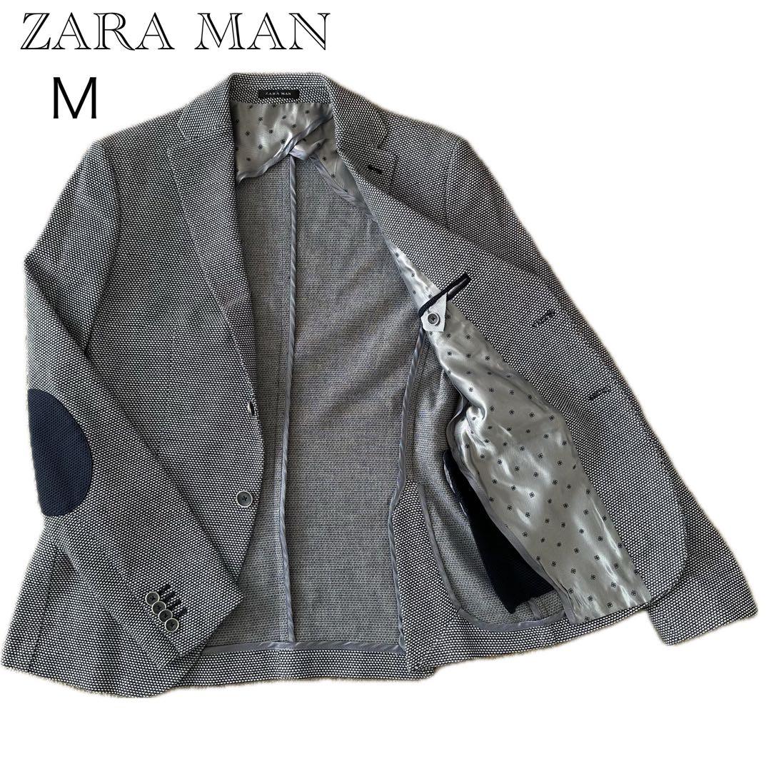 ZARA MAN エルボーパッチ 総柄 テーラードジャケット M - メルカリ