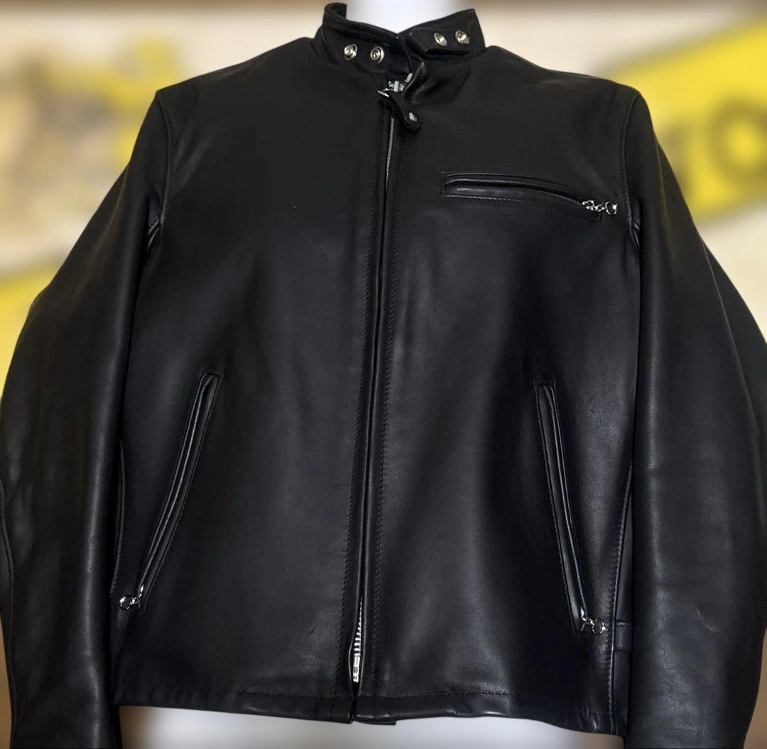 超美品‼️最新型schott641 38インチ　ライダースインナーボア付 Schott ショット641 インナーボアライナー付 立襟シングルライダース