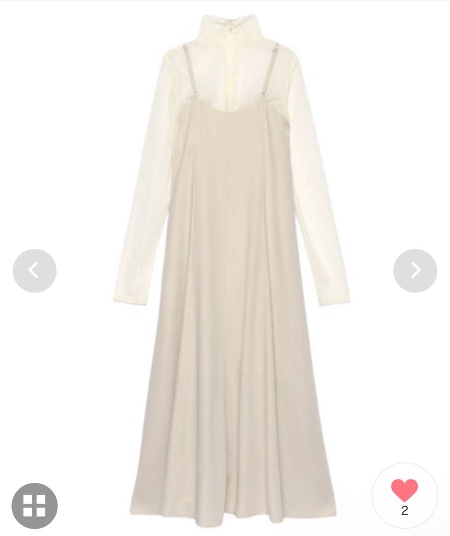 Layered Bare Knit Dress グレー ショート