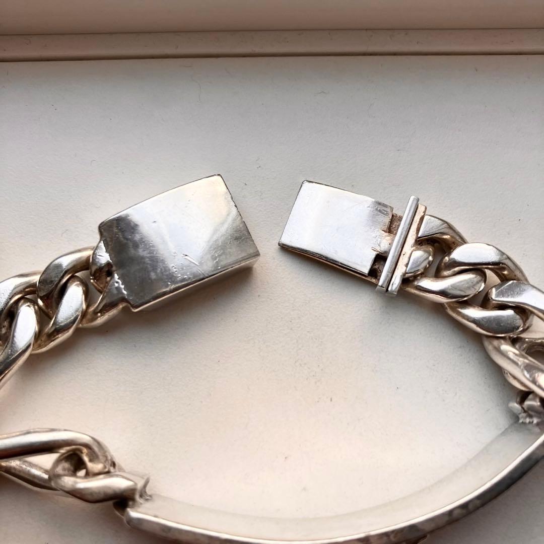 80.74g MEXICO 百合 フィガロ シルバー925 IDブレスレット