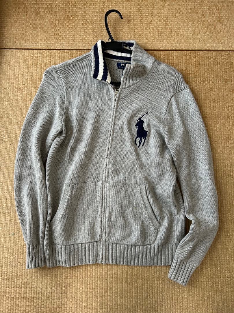 Polo Ralph Lauren グレー ニット ジップアップ - メルカリ