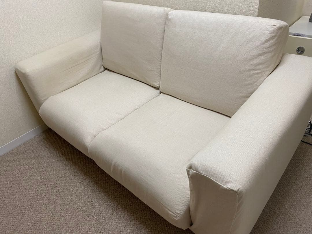 【送料無料/2021年製/美品】無印良品 2人掛けソファ（カバー付） Amazon｜無印良品 カバー 杢グレー 綿帆布 ソファ本体 2.5シーター