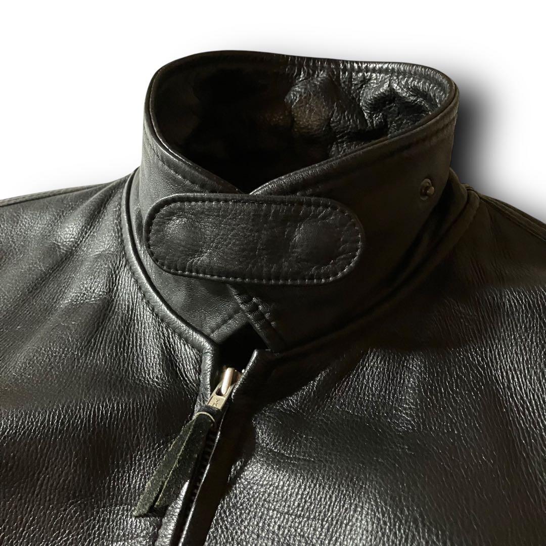 vintageレザージャケットCWU-45P型フライトジャケット本革ブラック黒L