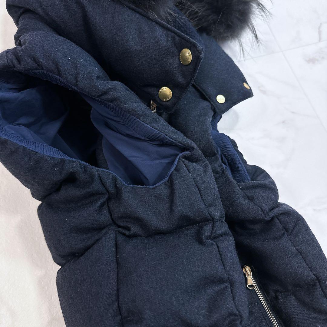 タトラス ダウン ベスト LUSERA 02ネイビー リアルファーフード ウール