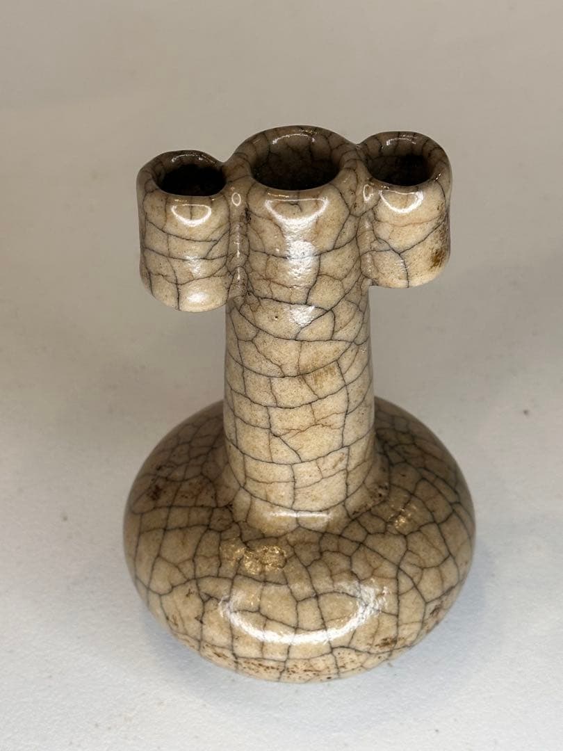 中国 宋代 哥窯 貫耳瓶 花瓶 開片釉 古陶磁 骨董品 時代物の通販はau