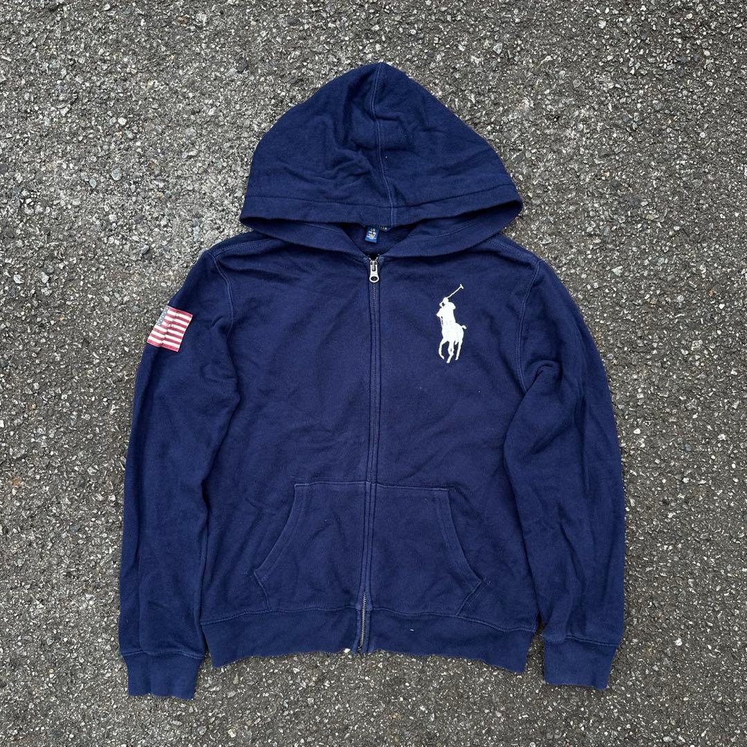 ラルフローレン ジップアップパーカー Sサイズ 相当 ネイビー - メルカリ