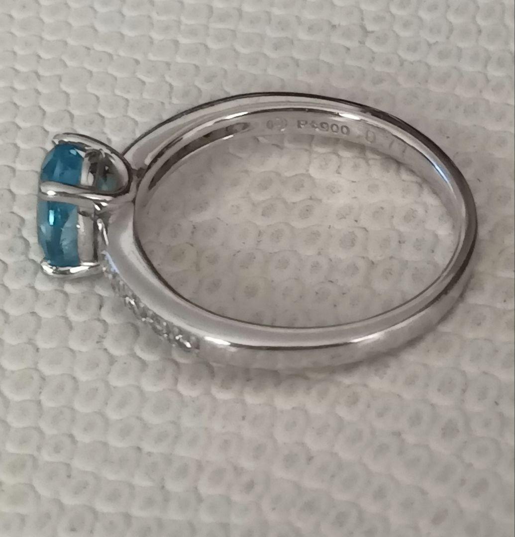 美品☆TASAKIのアクアマリン✕ダイヤ PT900 指輪 10号リング 刻印有