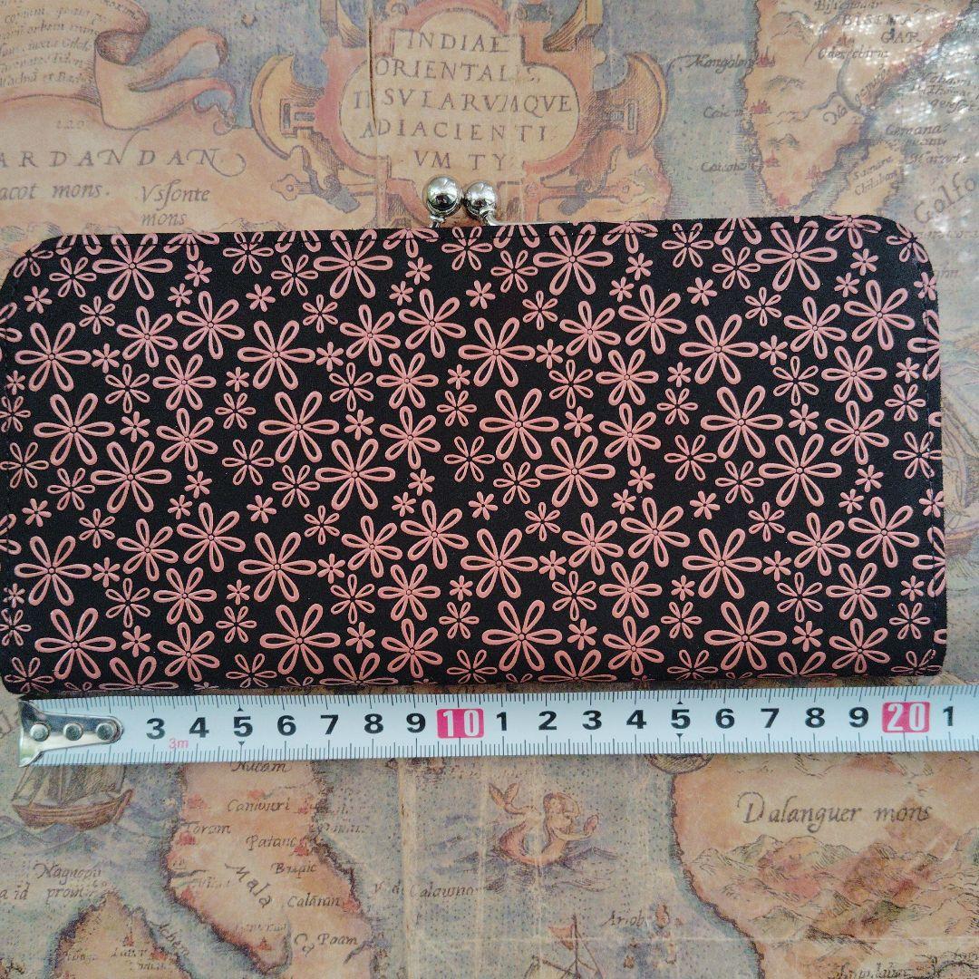 甲州印伝 印傳屋 長財布 雪割草柄 がま口タイプ 印伝 財布 がま口 印傳