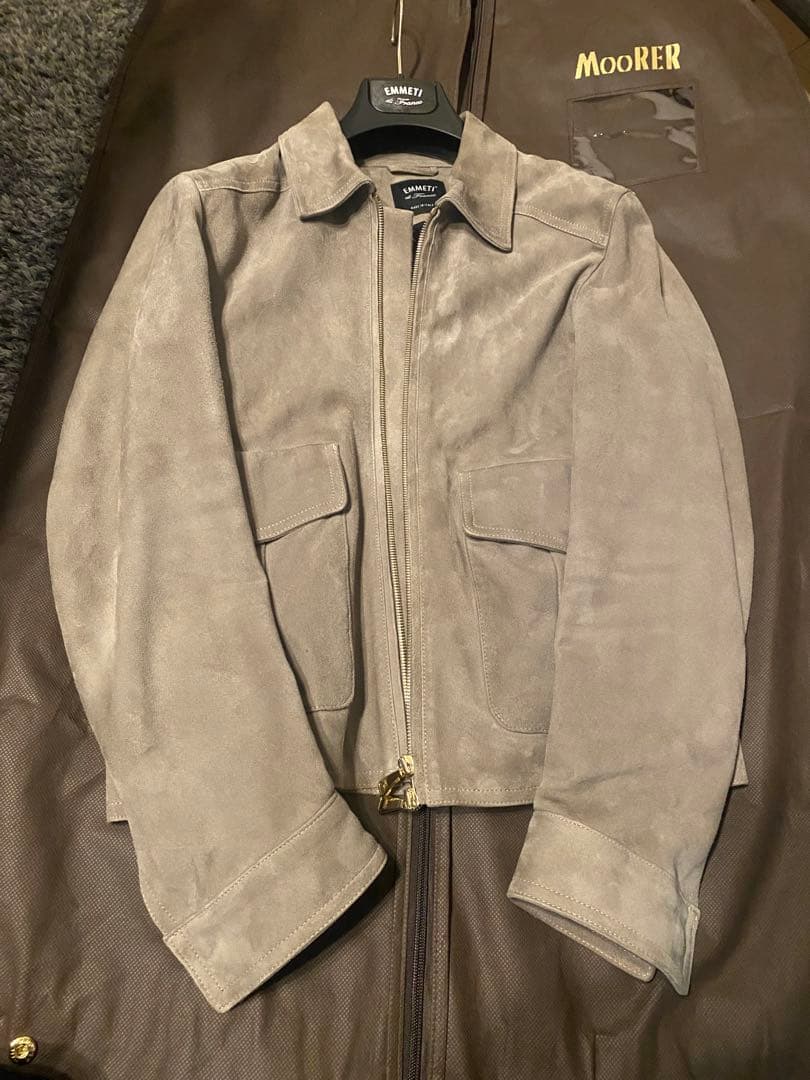 EMMETI×nano universe ゴールドジップスエードブルゾン - ジャケット