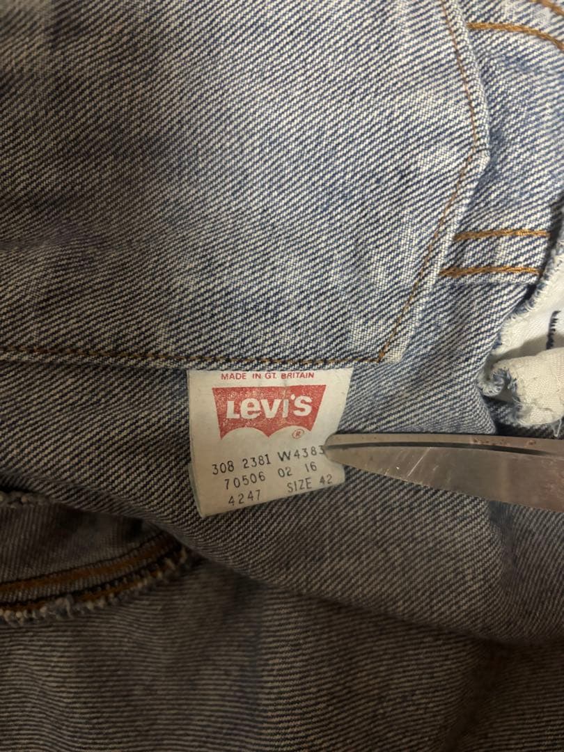 希少 80s 英国製 リーバイス 70506 サイズ42 ユーロ ヴィンテージ