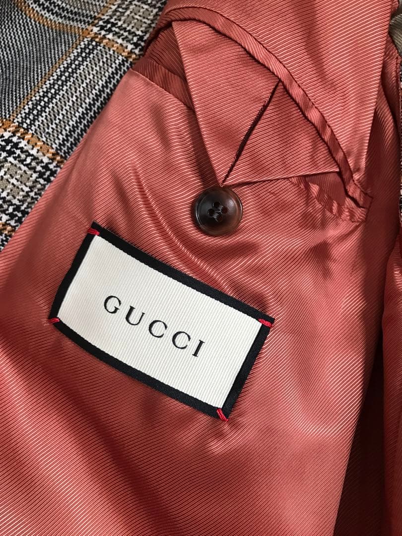 正規品 GUCCI グッチ 2019AW チェック柄ウールトレンチコート