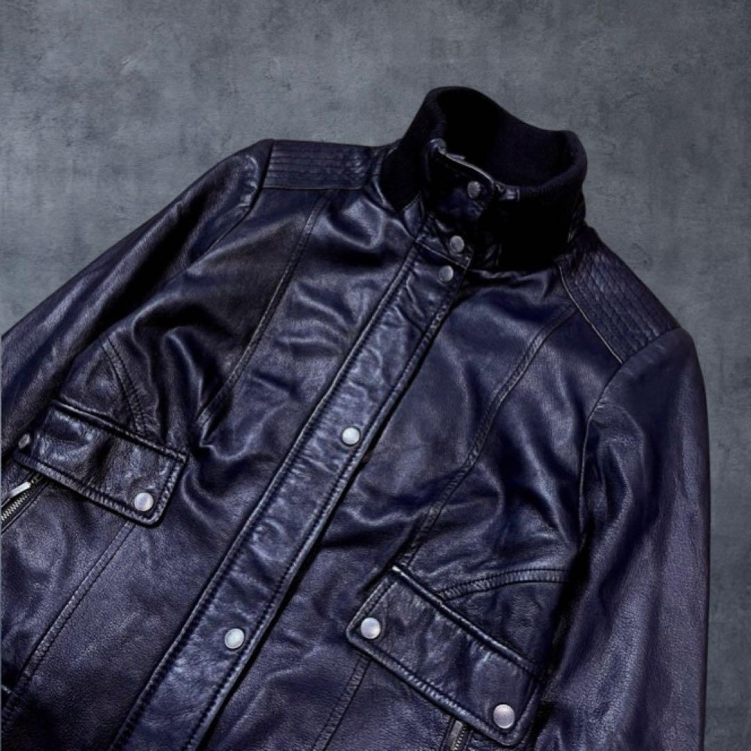 COLE HAAN ラムレザー ボンバージャケット 本革 フライト S